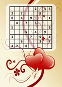 Sudoku romantique avec cœurs en fleurs